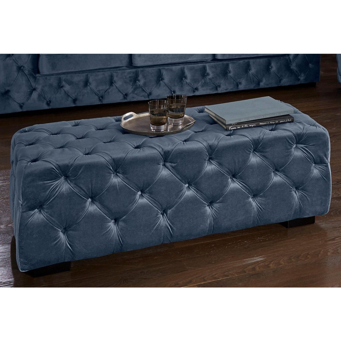 Guido Maria Kretschmer Home&Living Hocker Kalina met klassieke chesterfield-capitonnage
