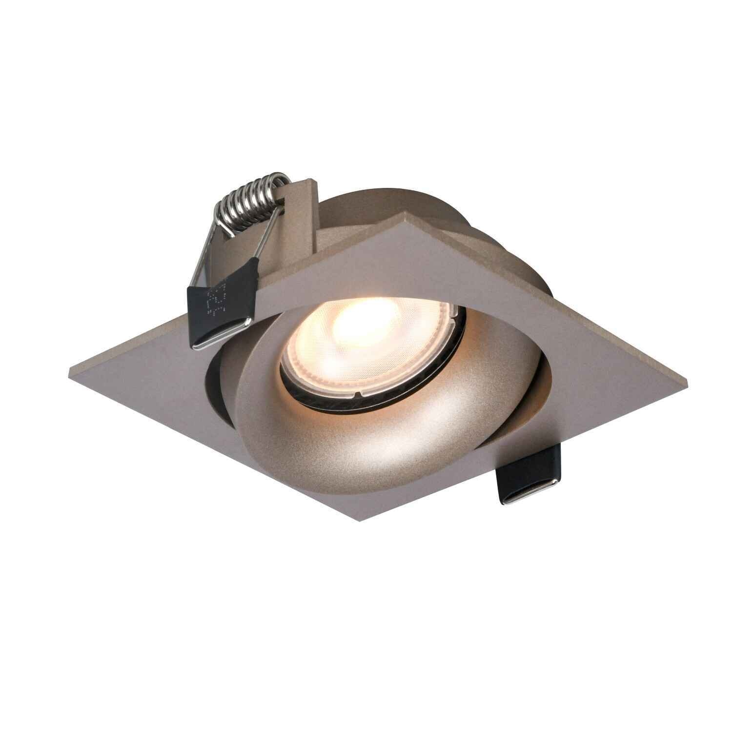 Artdelight Inbouwspot Alice vierkant 9 cm GU10 champagne