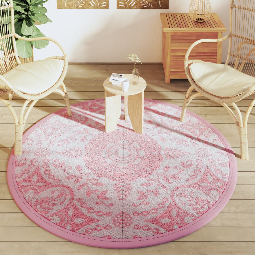 vidaXL Buitenkleed ARAKIL Ø160 cm polypropeen roze