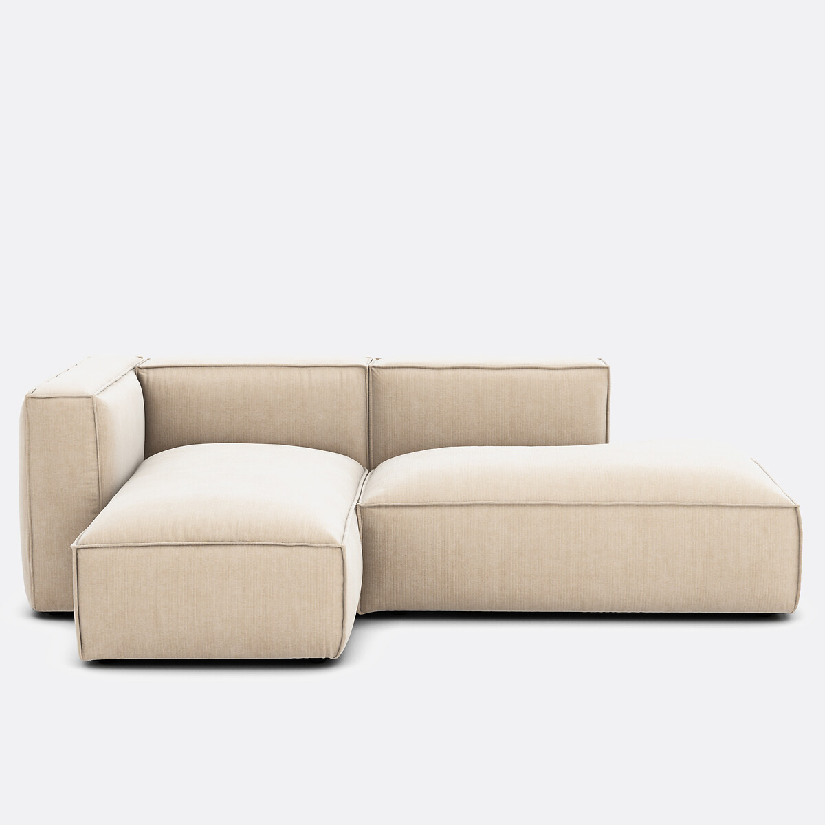 LA REDOUTE INTERIEURS Velours linker hoekbank Vintage Seven