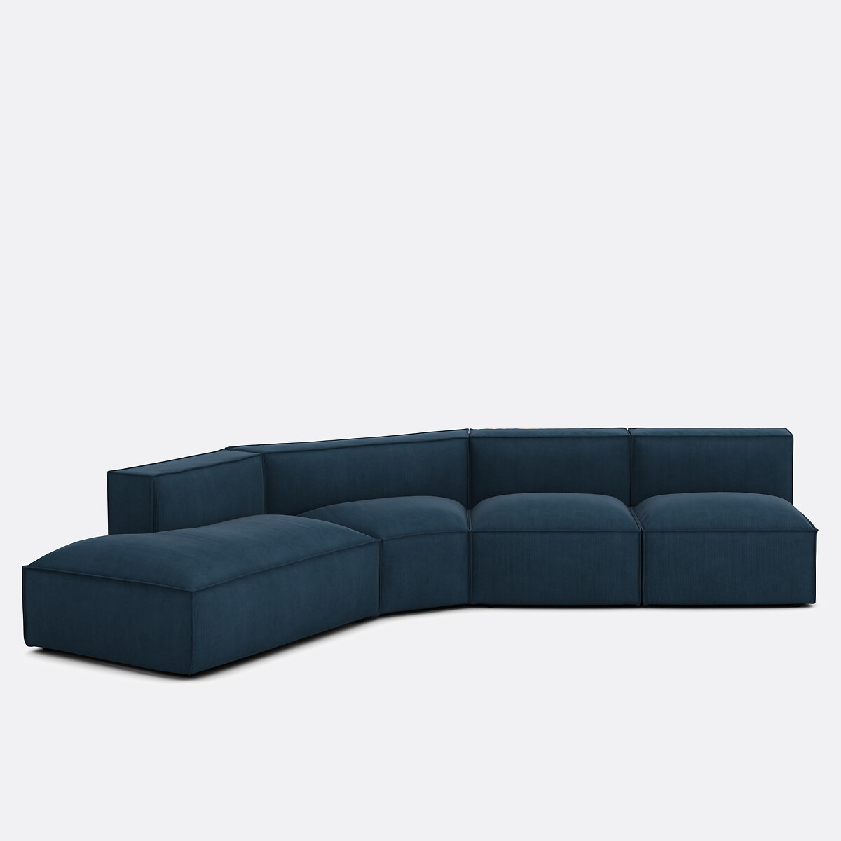 LA REDOUTE INTERIEURS 4-Delige bank links ribfluweel, Seven