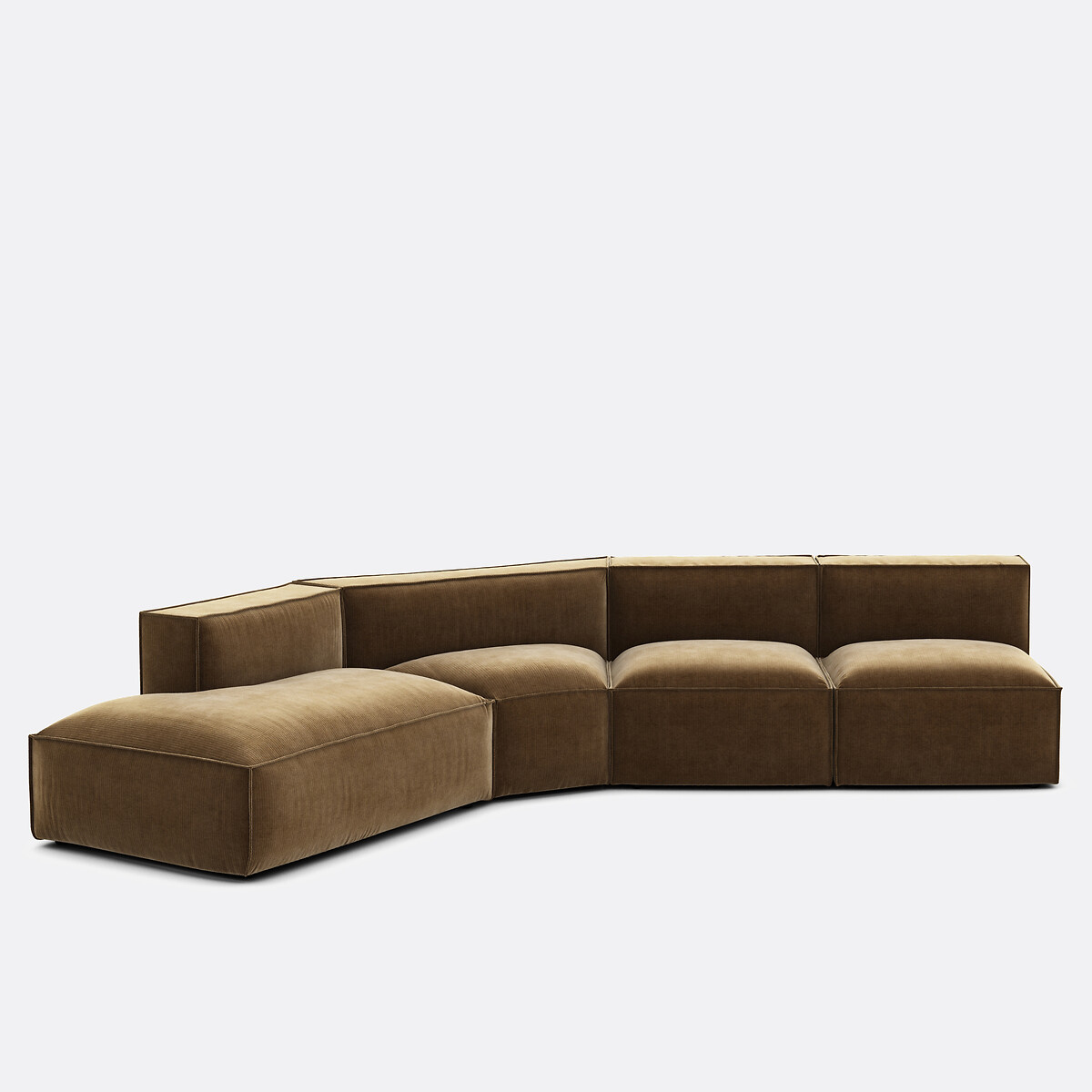 LA REDOUTE INTERIEURS 4-delige bank links fluweel Vintage Seven