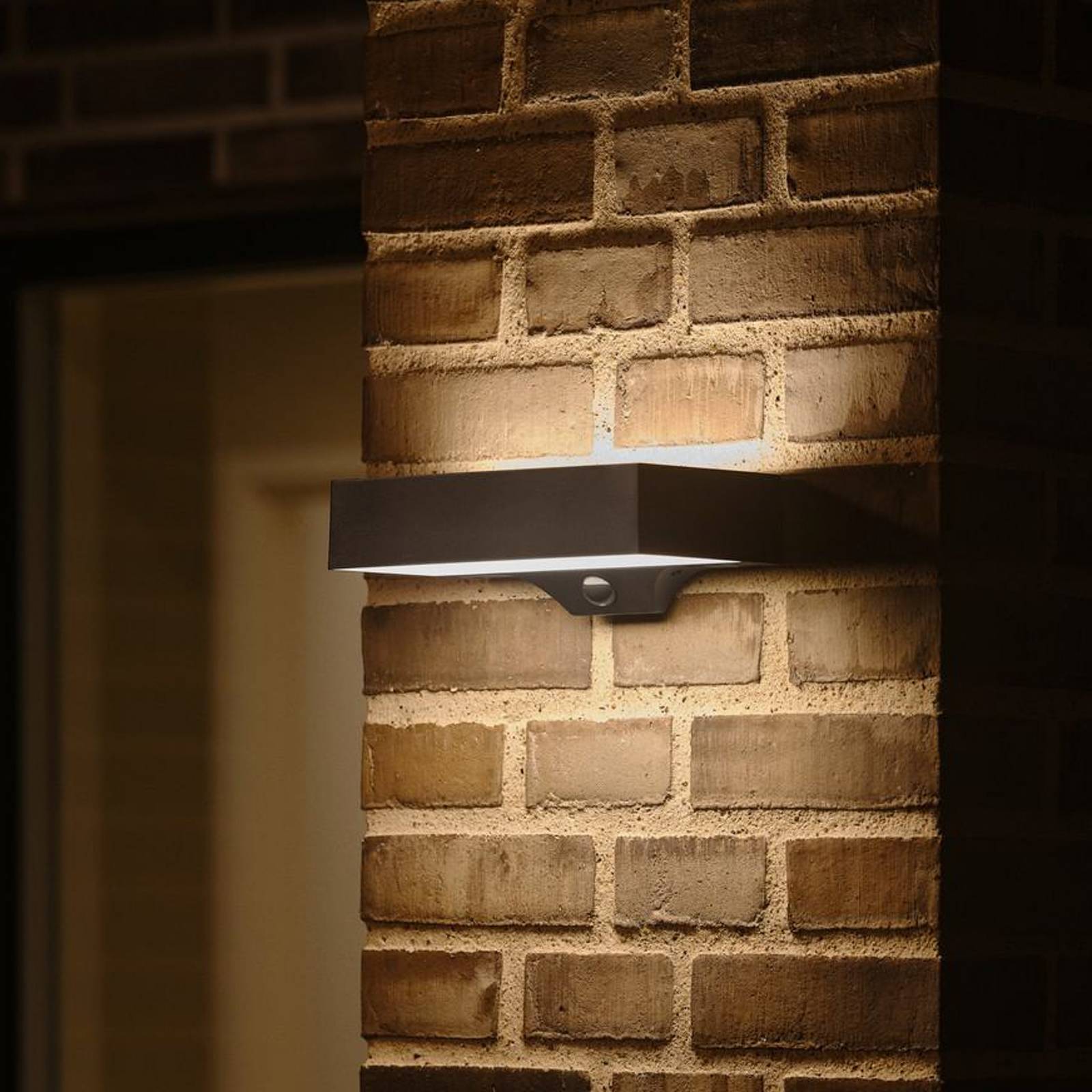Nordlux Solar wandlamp Monay zwart rechthoek 2518341003