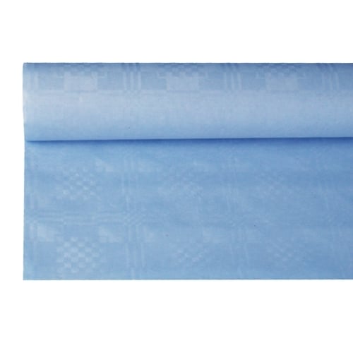 Haza Damast Tafelkleed Papier ROL 120cmx8m Babyblauw