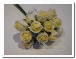 Decoflorall Mini foam roos 2 cm. creme / bundel Mini foam roos