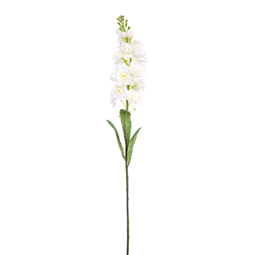 Decoflorall Matthiola zijde 83cm. STOCK FLOWER SPRAY IVORY/st Matthiola incana