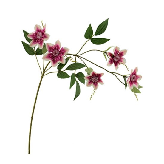 Decoflorall Clematis Spray – Beauty Cream – 78 cm – Bloomon Boeket zijdebloem  