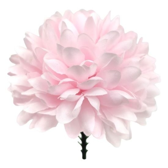 Decoflorall Chrysant Pick – Dia 7 cm – Premium Chrysanthemum Ball – Baby Pink – Bloemen op Steker voor Corsage / stuk bloemen op steker voor oa corsage