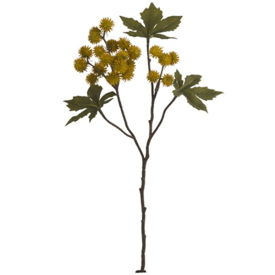 Decoflorall Ricinus Castor Oil Spray Dry Colour Mosterd Okergeel 43 cm / st – Zijdebloem Zijdebloem