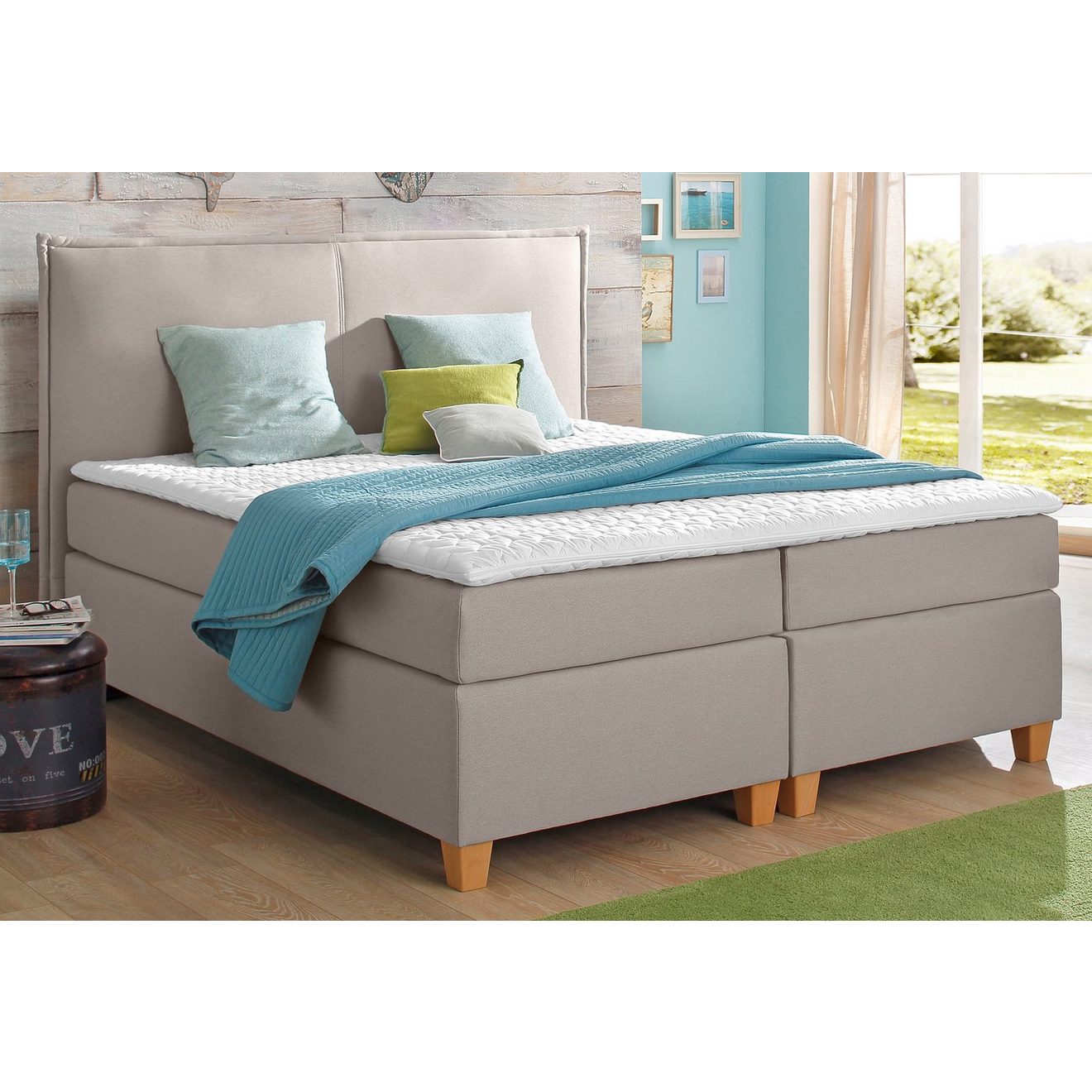 Home affaire Boxspring Houssay incl. topmatras, 5 breedtes, 2 hardheden ook in extra lang 220 cm