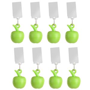 Esschert Design Tafelkleedgewichten appels - 8x - groen - kunststof - voor tafelkleden en tafelzeilen -