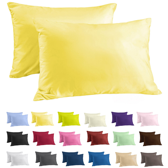 Zavelo Katoen Kussenslopen Basics Geel (set van 2)-60 x 70 cm (standaard)