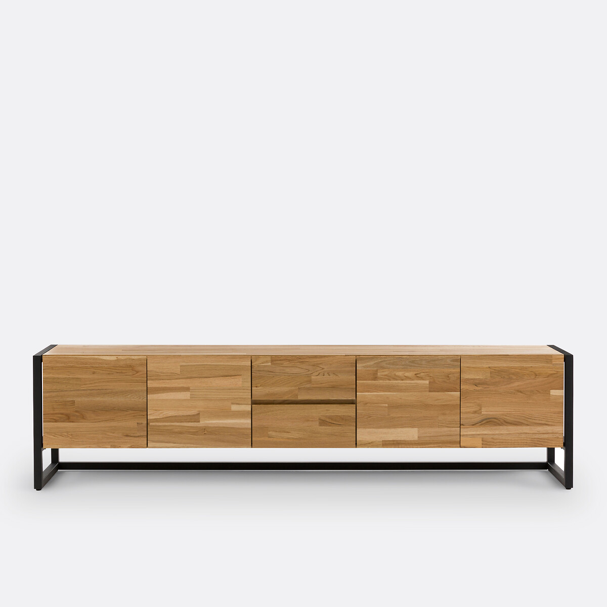LA REDOUTE INTERIEURS TV/hifi meubel in massief eik en metaal L200 cm, Hiba