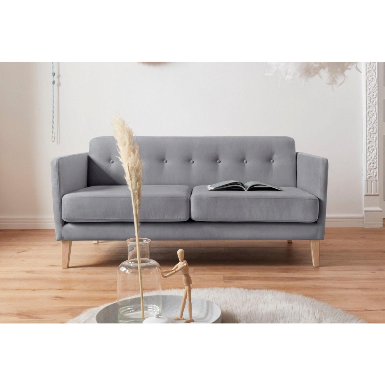 Andas 2-zitsbank Raadal in rechtlijnige scandinavische look, design by morten georgsen