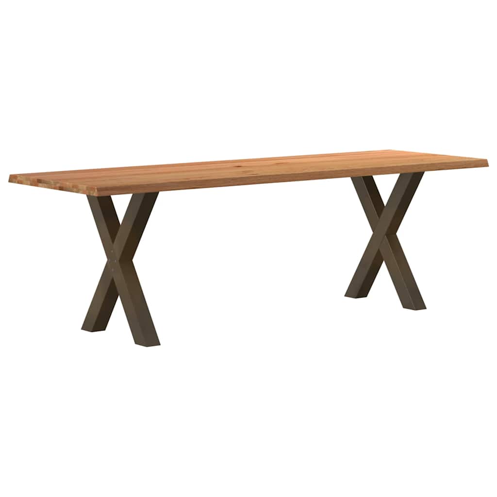 VidaXL Eettafel met natuurlijke rand 240x80x74 cm massief eikenhout