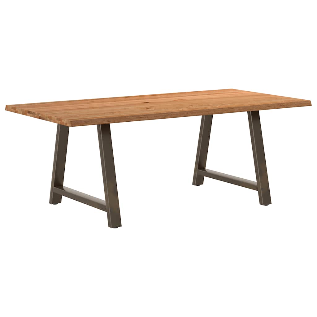 VidaXL Eettafel met natuurlijke rand massief eikenhout rechthoekig
