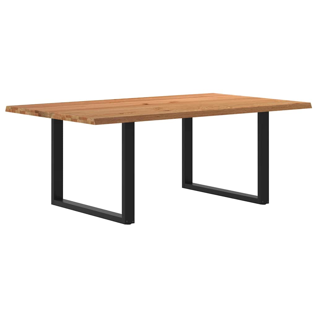 VidaXL Eettafel met natuurlijke rand massief eikenhout rechthoekig
