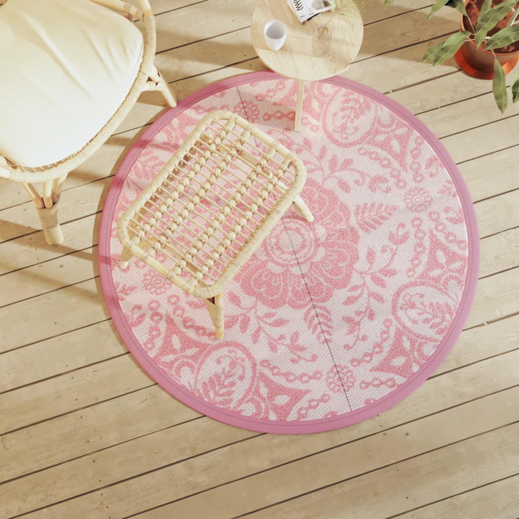 VidaXL Buitenkleed ARAKIL Ø120 cm polypropeen roze