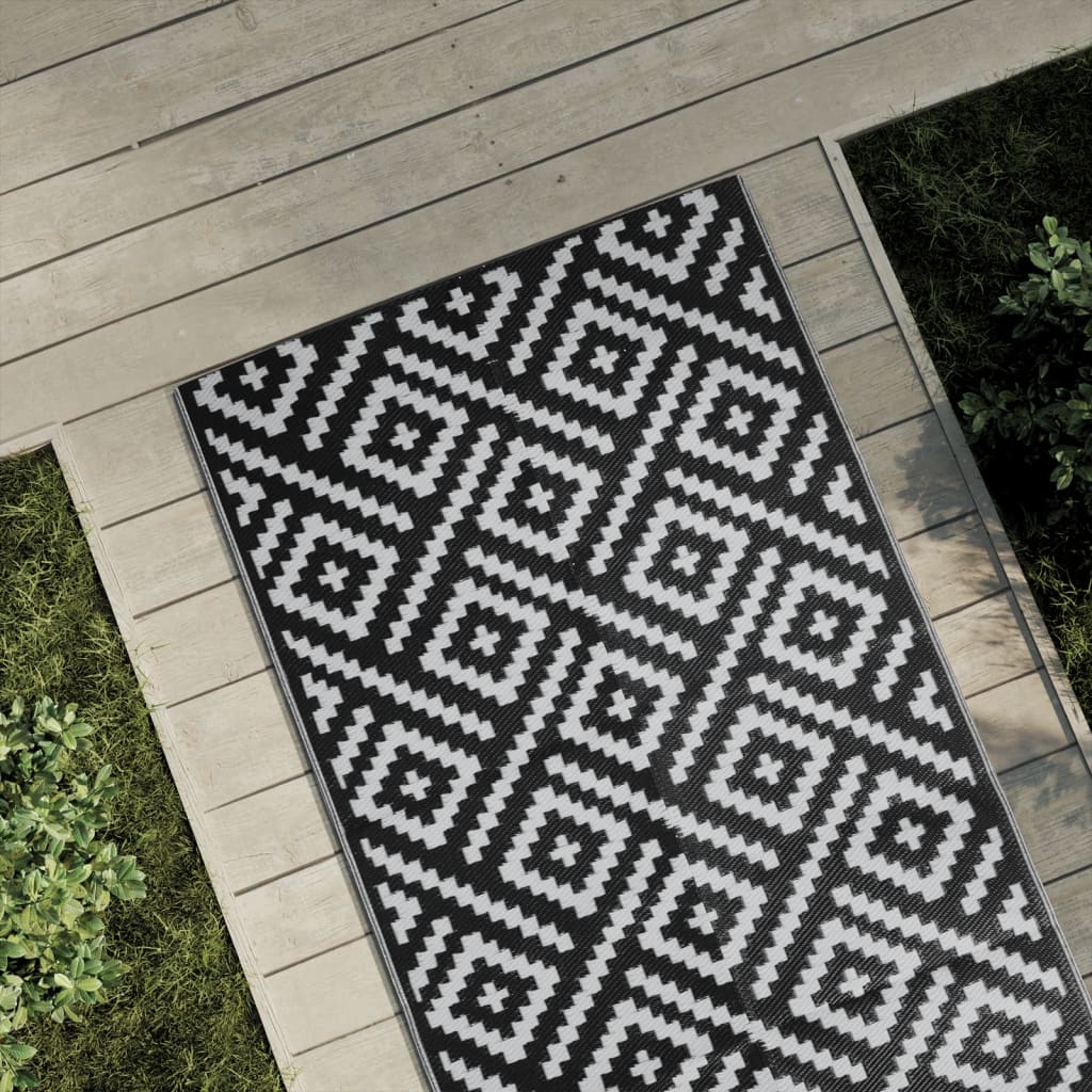 VidaXL Buitenkleed ARAKIL 80x150 cm PP wit en zwart