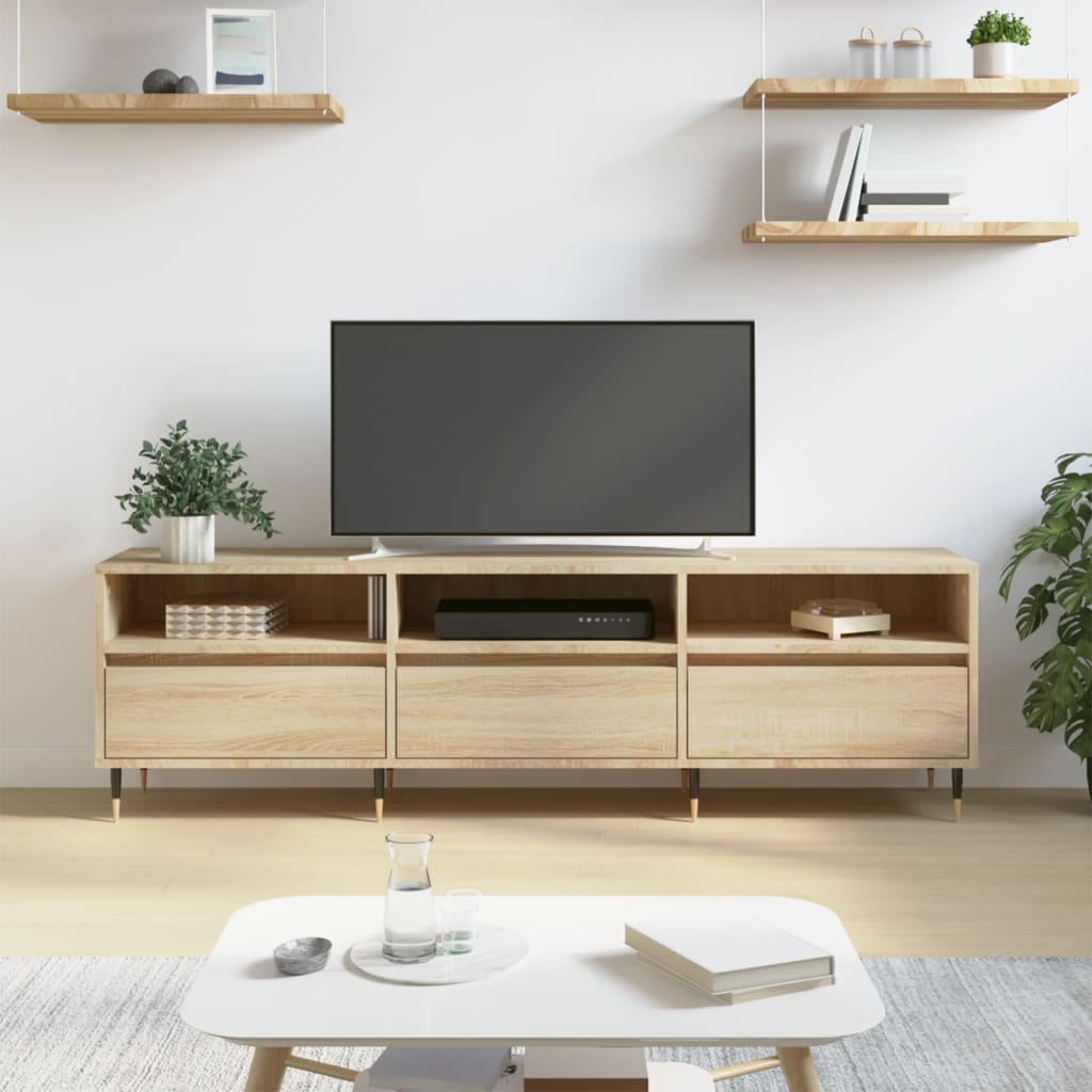 VidaXL Tv-meubel 150x30x44,5 cm bewerkt hout sonoma eikenkleurig