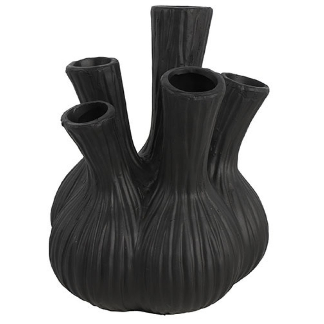 Countryfield Bloemenvaas Moyo - tulpenvaas - mat zwart - L24 x B24 x H27 cm - interieur - decoratie -