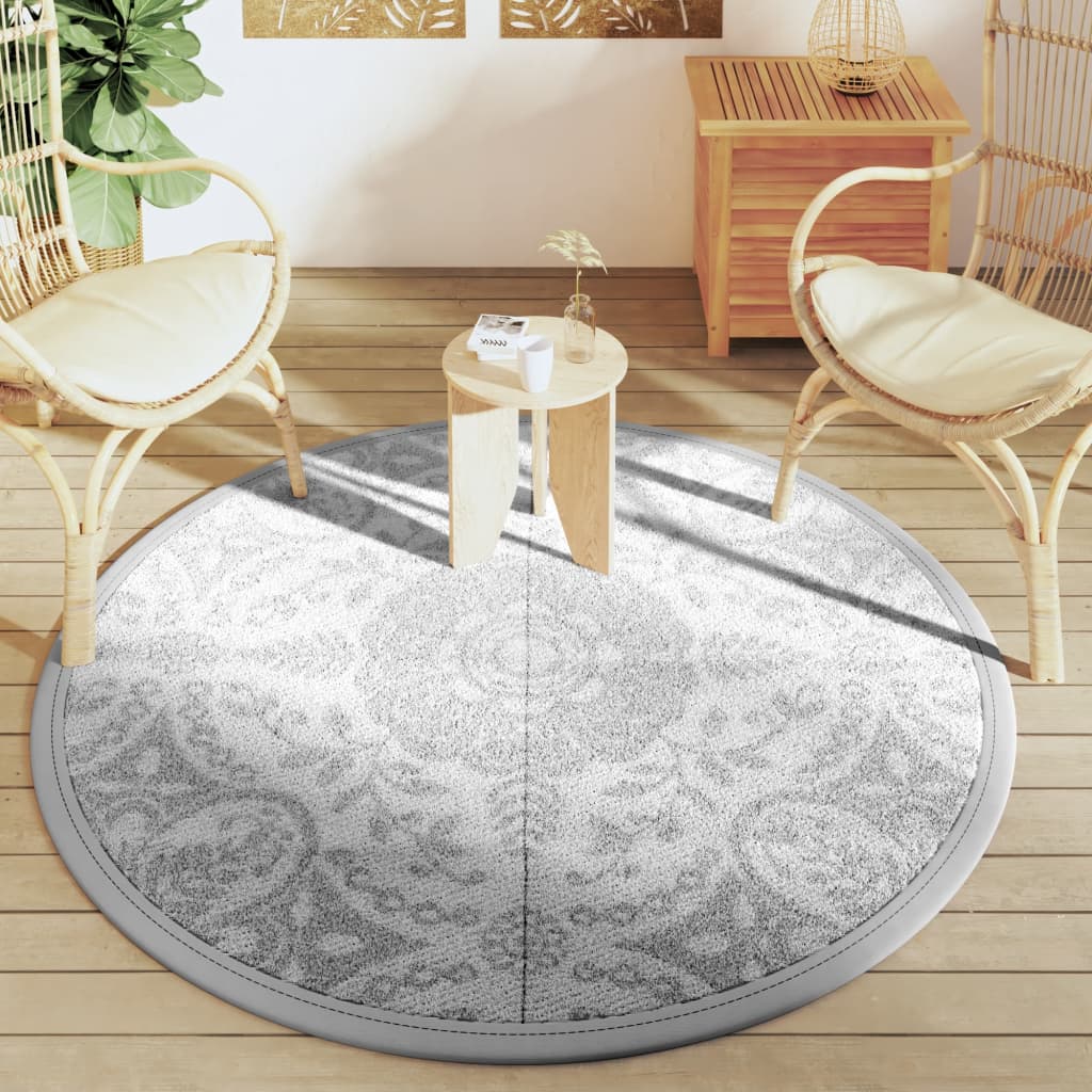 vidaXL Buitenkleed ARAKIL Ø160 cm polypropeen lichtgrijs