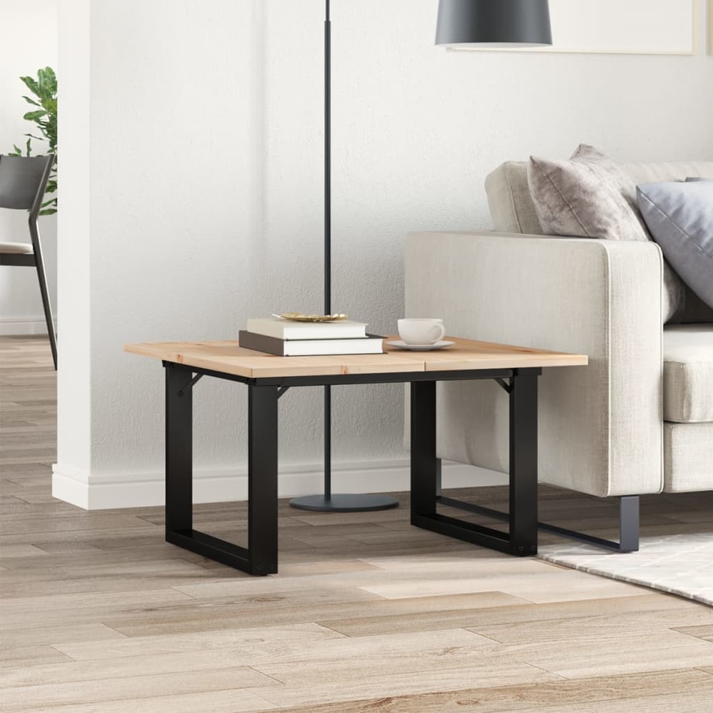 vidaXL Salontafel O-frame 60x60x40 cm massief grenenhout en gietijzer