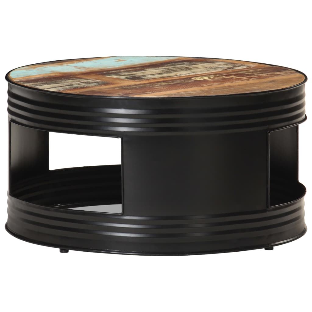 VidaXL Salontafel 68x68x36 cm massief gerecycled hout zwart