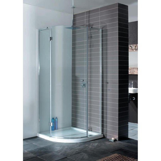Crosswater Design New douchecabine kwartrond 90x90x195cm 1 draaideur zilver profiel helder glas DQSSC0900_V2