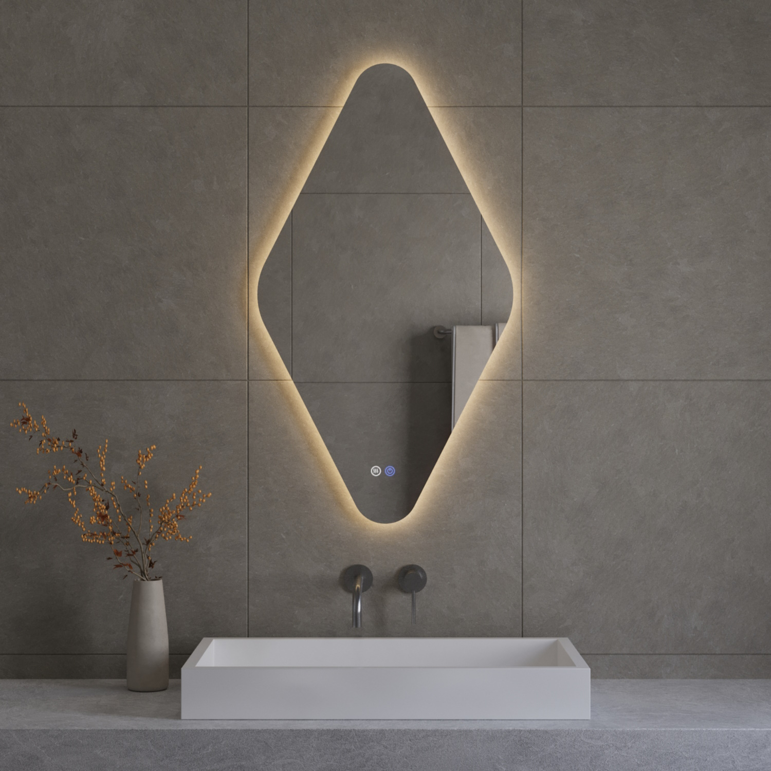 Best Design Ruit Spiegel incl. Verwarming en LED Verlichting  Wieber 100x50 cm