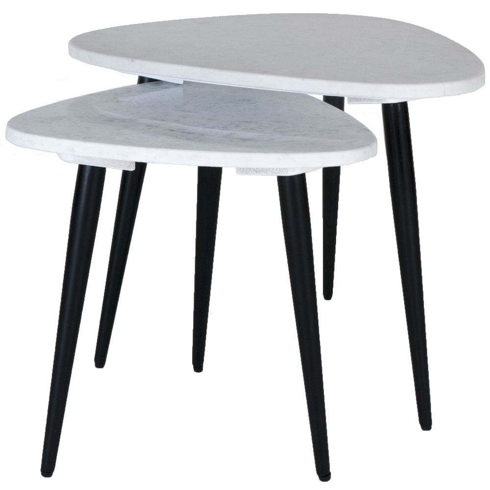 Het Steigerhouthuis Salontafel Milou - Marmer - Set van 2 Klein