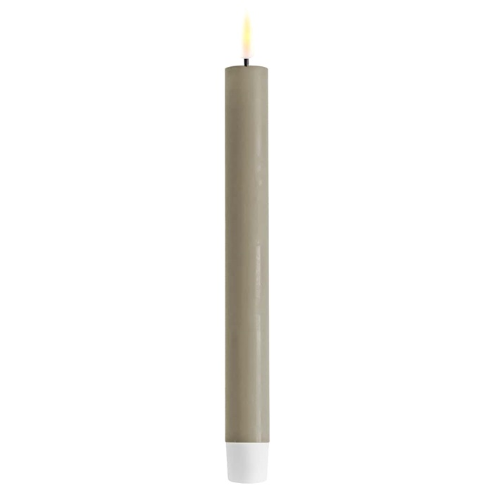 Deluxe Homeart  led dinerkaars recht - set van 2 - zand - 24 cm