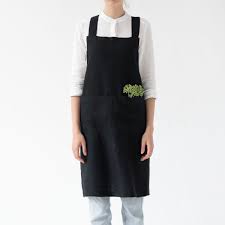 Linen Tales  linnen keukenschort kruisband - black