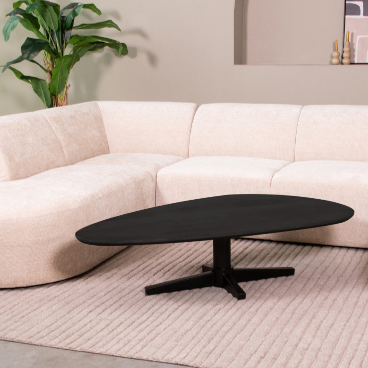 Het Steigerhouthuis LABEL51 Salontafel Rosie - Zwart - Mangohout - 140 cm