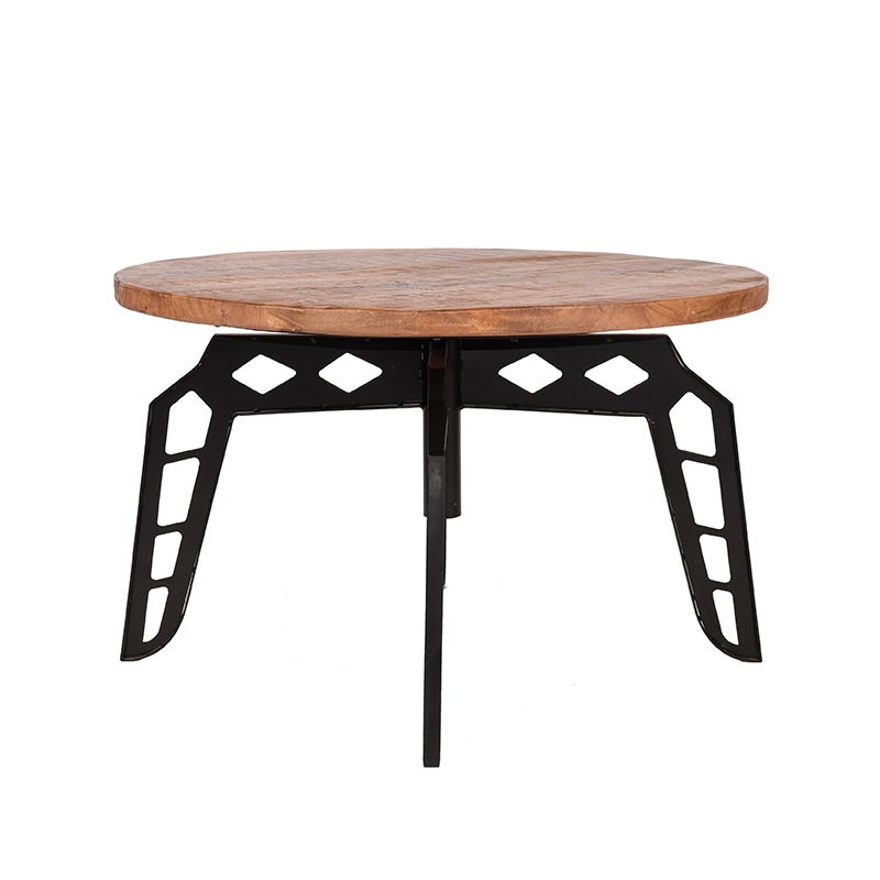 Het Steigerhouthuis LABEL51 Salontafel Pebble - Rough - Mangohout - 80 cm - Rond