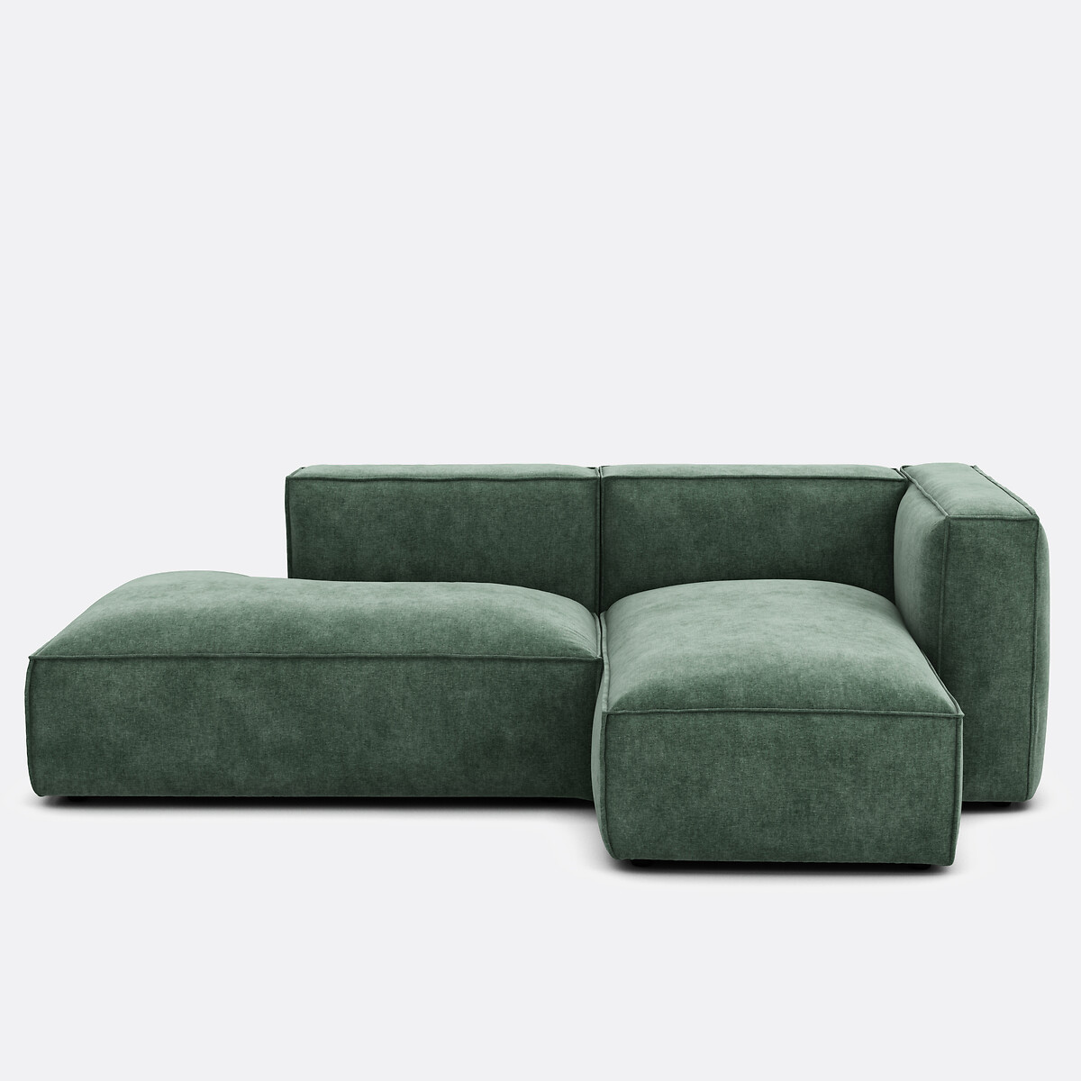 LA REDOUTE INTERIEURS Fluwelen hoekbank rechts Seven