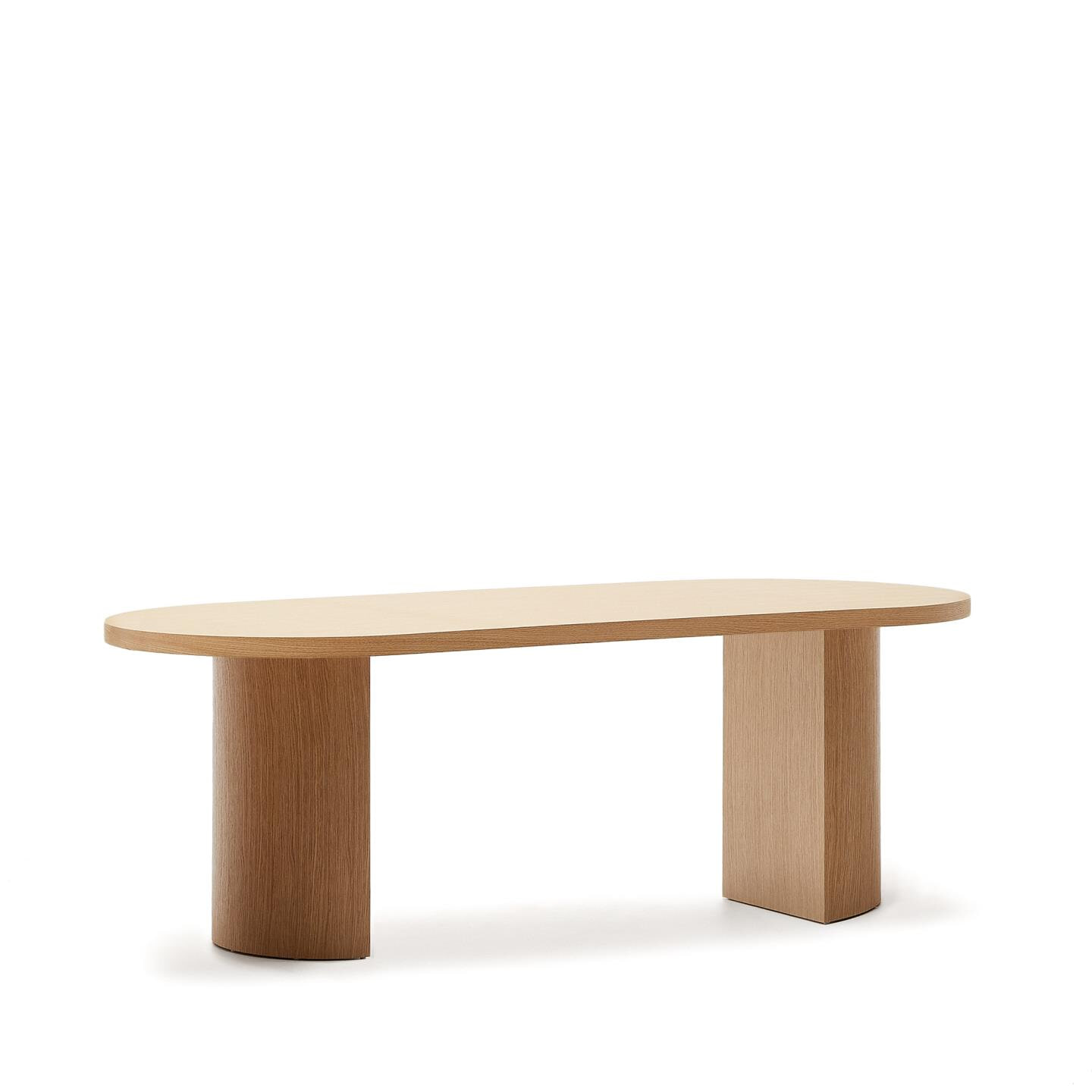 Kave Home Ovale Eettafel Nealy Eikenfineer, 200 x 100cm - Naturel