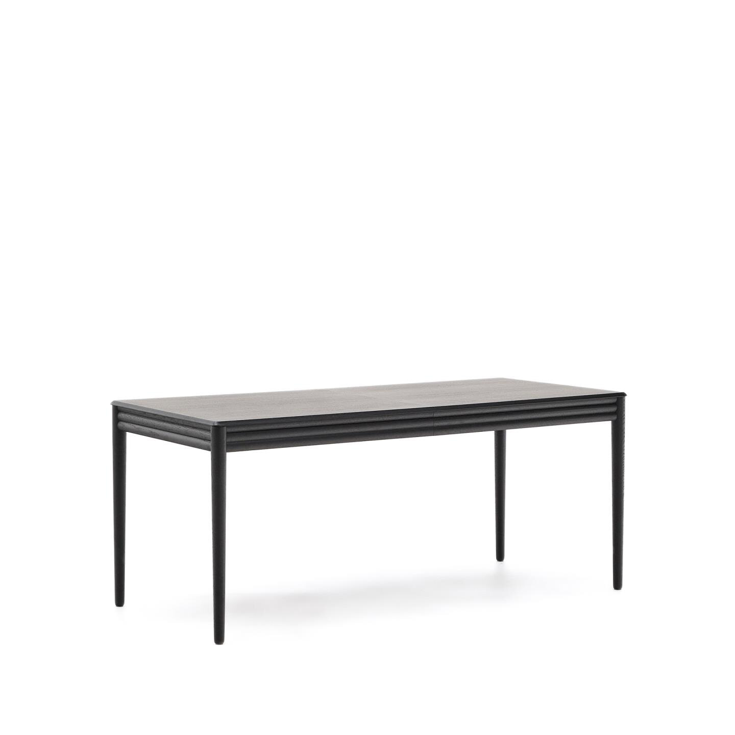 Kave Home Uitschuifbare Eettafel Lenon Eikenhout, 160-200 x 90cm - Zwart