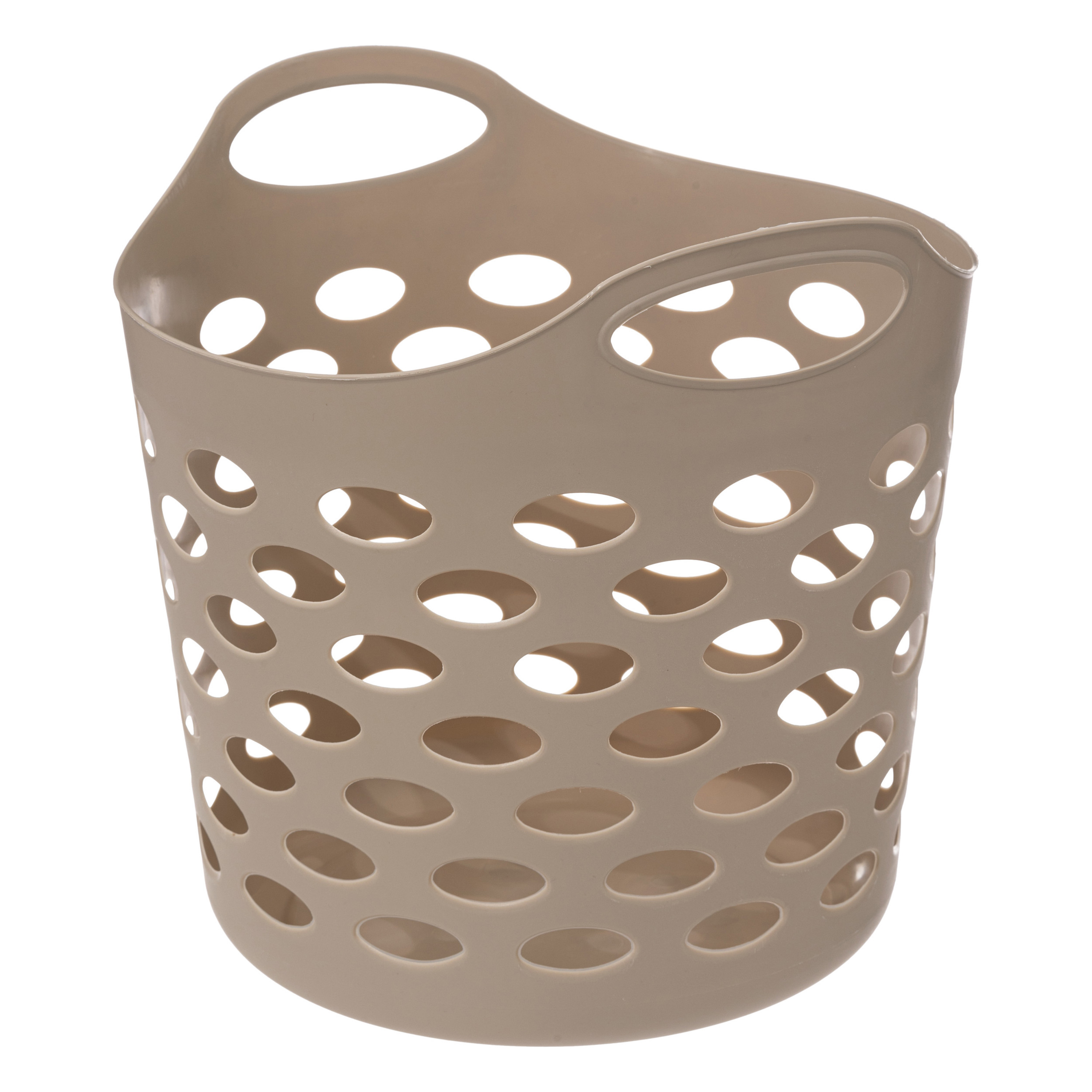 5five Bathroom solutions - Flexibele wasmand/opbergmand - rond - beige - 28L - D39 x H54 cm -
