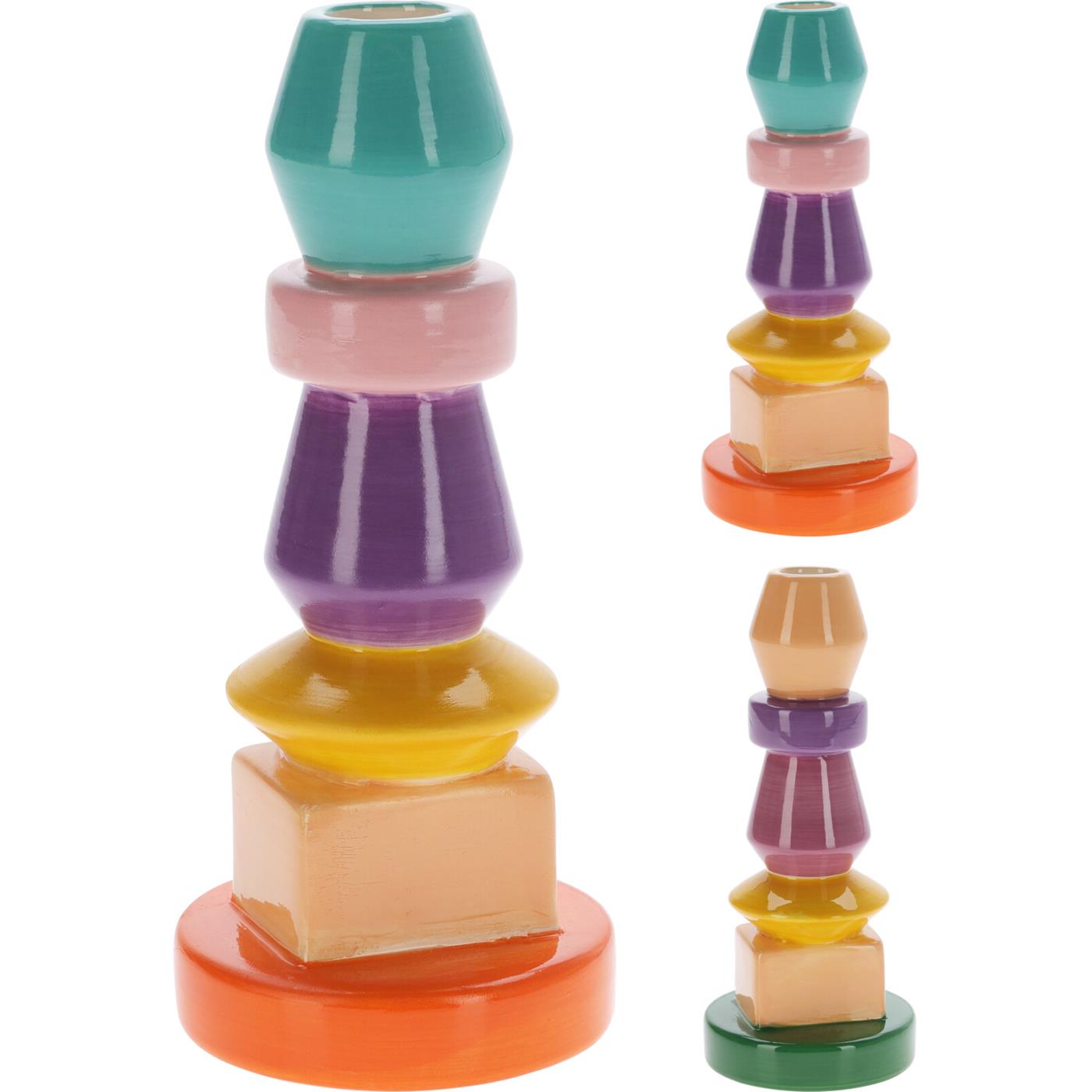 Home & Styling Kandelaar 8,7x20cm 2 Assorti