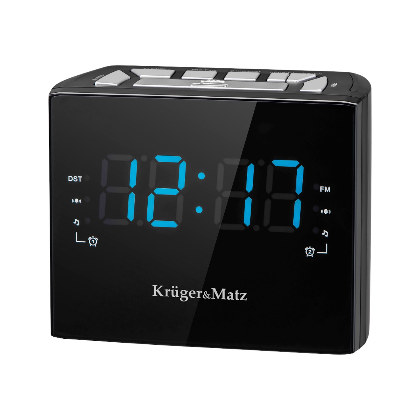 Krüger & Matz FM Wekkerradio Zwart