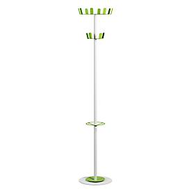 Meet_by_Paperflow Kapstok Paperflow, 12 haken, met parapluhouder & lekbak, B 350 x D 350 x H 1750 mm, staal, wit-groen
