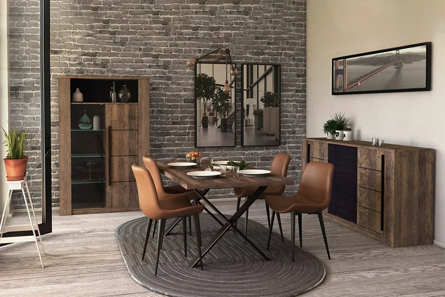 WOONENZO Complete woonkamer Monaco - met vitrinekast