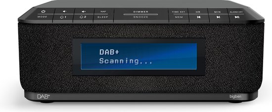 Bigben DAB+ Wekkerradio - Draadloze Telefoon Oplader - Grijs