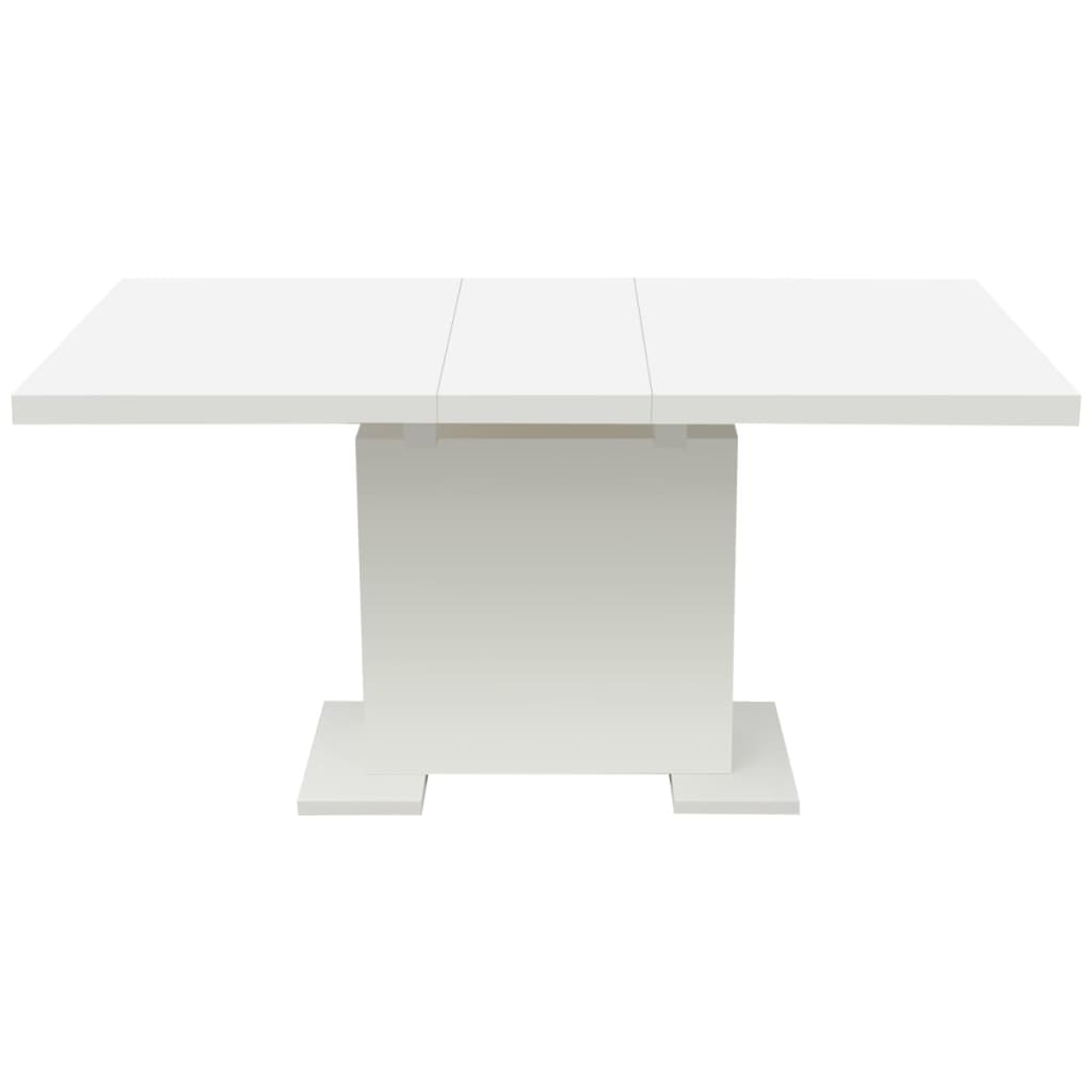 vidaXL Eettafel verlengbaar hoogglans wit