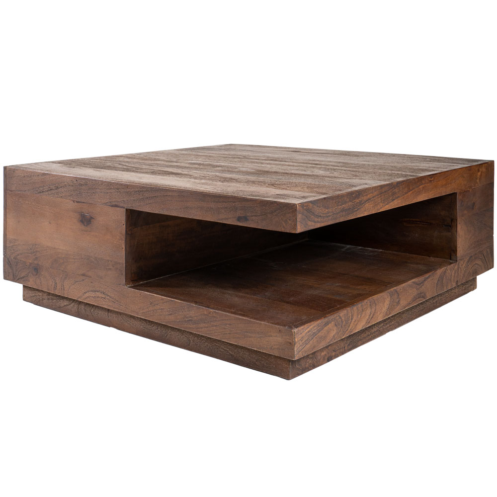 Het Steigerhouthuis Salontafel Bram - Espresso Mangohout - 80 x 80 cm