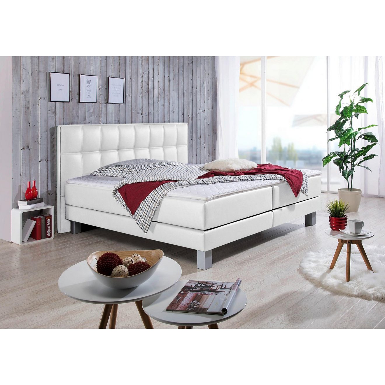 INOSIGN Boxspring Tavira in 4 breedten, 4 kleuren en 3 matrassoorten, incl. topmatras
