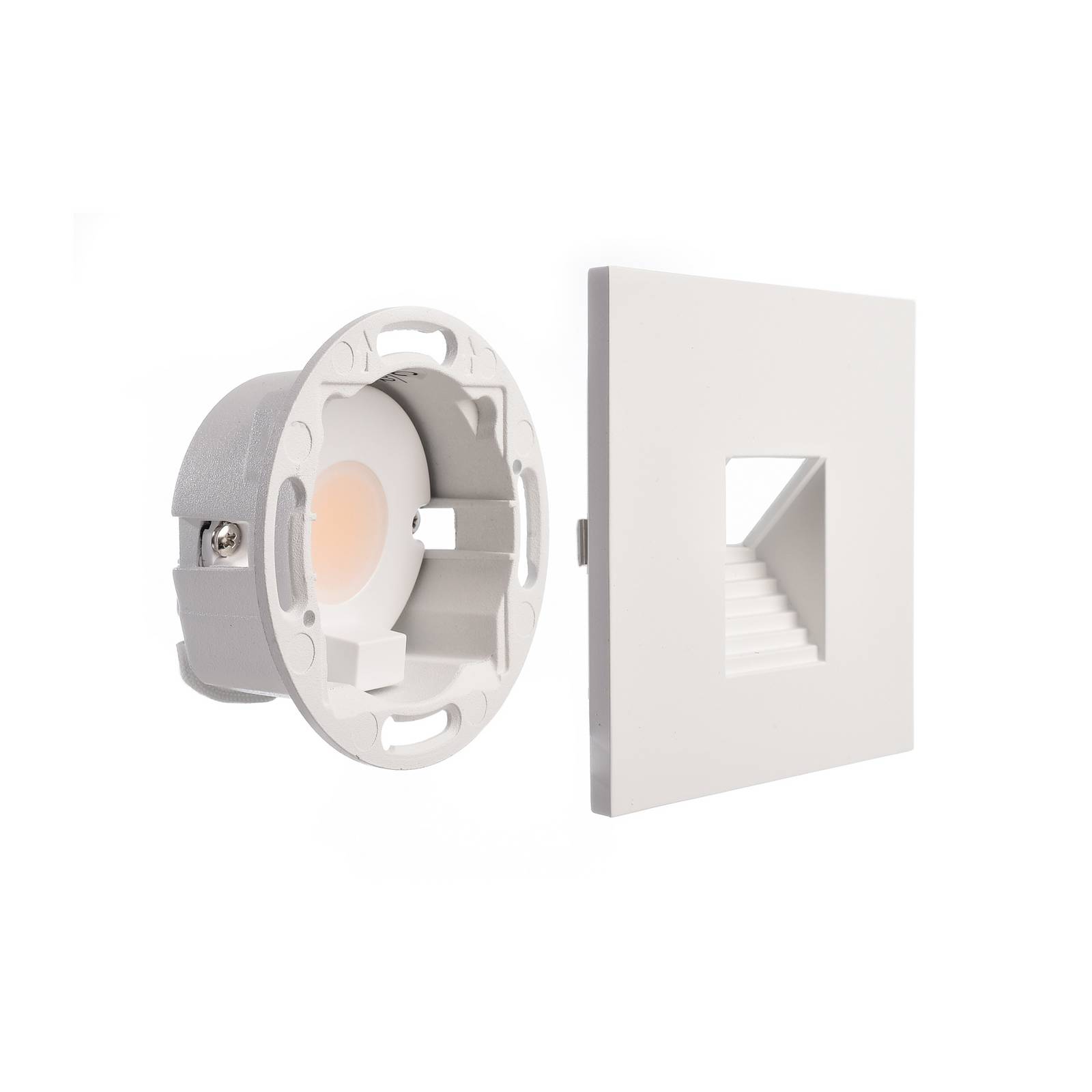 Deko-Light LED wand inbouwlamp SET Alwaid, wit 8 x 8 cm, niveau 2.700 K