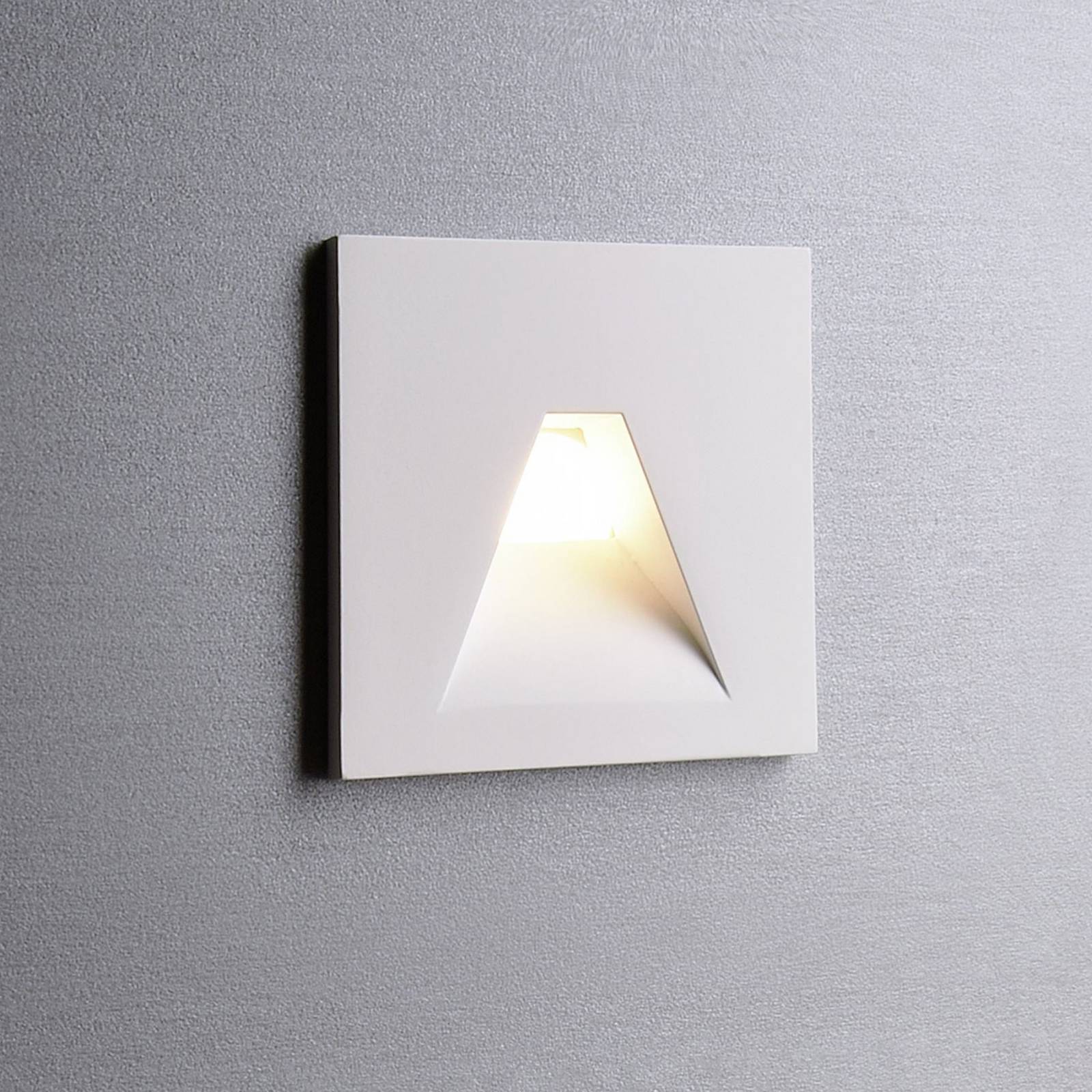 Deko-Light LED wand inbouwlamp SET Alwaid, wit 8 x 8 cm hoek 2.700 K