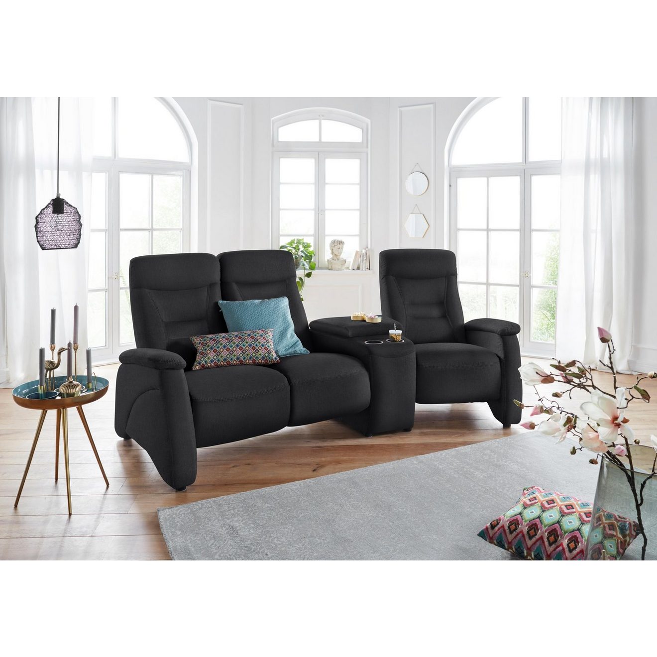 Exxpo - sofa fashion 3-zitsbank Ascoli, bioscoopsofa met hoog zitcomfort, comfortabele armleuningen